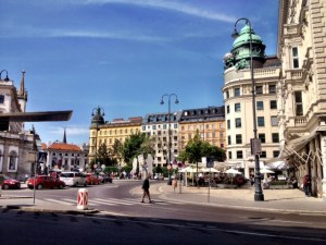 Helmet Zilk Platz. Tourist info is in the building with the green dome thingy.